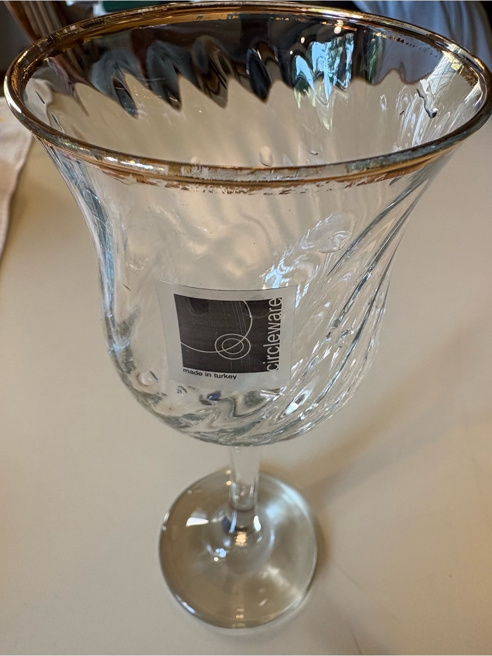Circleware Gold-Rim Crystal Wine Glass - Clear replacement